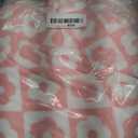 Kinlop 6 Pcs Checkered Bath Towels Set Coral Washcloth Soft Fleece Quick Dry Patterned Hand Towel for Bathroom Back to School Gym Spa Beach Accessories(Pink,Flower)