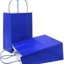 AZOWA Gift Bags Small Kraft Paper Bags with Handles (5 x 3.1 x 8.2 in, Royal Blue, 12 Pcs)