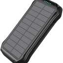 BoxWave Charger Compatible with Samsung Galaxy S10e - Solar Wireless Rejuva PD Power Pack (16000mAh), Solar Powered Backup Power Bank - Jet Black