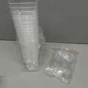 Eupako 25 Pack 5 OZ Plastic Mini Dessert Cups with Spoons - Clear Small Parfait Cups, Square Appetizer Cups for Fruit, Pudding, Mousse, Ice Cream, Party, Wedding, Valentine's Day