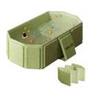Toddler Bath Tub for Shower, Portable Baby Bathtub, Foldable Kids Bathtub Portable, Travel & Shower Ready, Easy to Clean, Sturdy & Thick, Fits Ages 1-3, Green