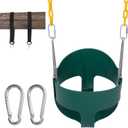 Sunnyglade Toddler High Back Full Bucket Swing Seat Kids Swing Set Accessories with 66 in Coated Chain,2PCS Snap Hooks & 2PCS Hanging Strap Support 660lb (Green)