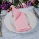 Pink Polyester Linen Blended Thin Dinner Cloth Napkins - Set of 12 (40 x 40 cm) - for Wedding Parties Events & Home Use (Pink)