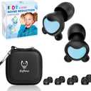Kids Ear Plugs (6+yrs) - Reusable Everyday Noise Relief Earplugs for Small Ear Canal, Kids Ear Protection for Concerts, Travel, Focus, Socializing, School, Sleep, Sensitivity 26 dB Noise Reduction (1 Count (Pack of 1), Black+Blue)