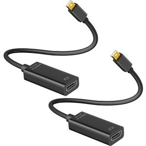 4K Mini DisplayPort to HDMI Adapter 2 Pack, 4K@30Hz Mini DP to HDMI Adapter, Gold-Plated Thunderbolt to HDMI Converter Compatible with MacBook Air/Pro, Microsoft Surface Pro/Dock, Monitor, Projector