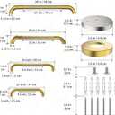 Gold Grab Bar 12" 16" 20" 24" Bundle, Safety Handrail for Elderly