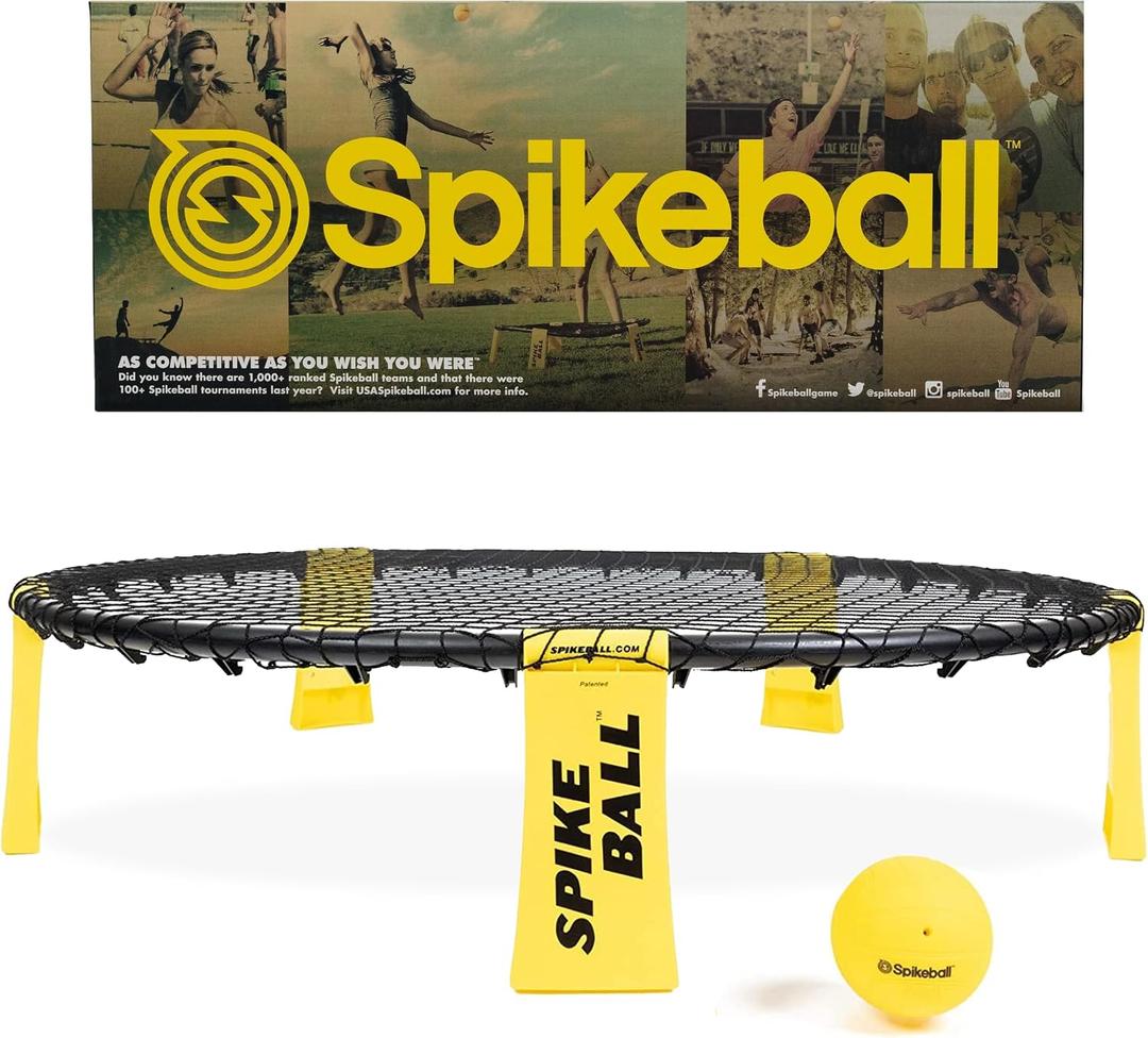 Spikeball The Original Kit 1-Ball Game Set - Outdoor, Yard & Camping Games - Includes Ball, Net, Drawstring Bag & Rulebook Set