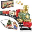 Electric Train Set for Kids Ages 4-8, Complete Toy Train with Lights & Sounds, Train Toys with Cars & Tracks for Christmas and All-Year Play
