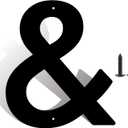 2 x 8 Inch Large Metal Letters, Modern House Address Numbers Letters, Metal Door Numbers, Large Black House Address Letter Number for Home Office Street Apartment Outside (&)