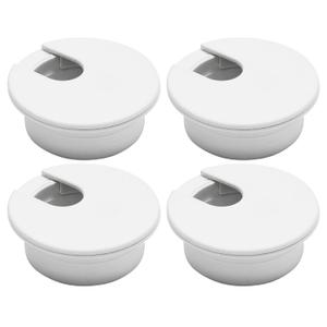 Desk Grommet 1-3/8" (35 mm), Desk Cord Hole Cover, Cable Grommet ABS Plastic, Desk Hole Grommet for Office and Home Table Cable, Detachable Cable Cord Organizer (White 4 Pcs)