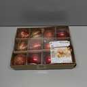 SHareconn 80mm Christmas Balls Ornaments,12PCS Colored Shatterproof Plastic Decorative Hanging Tree Decorations Baubles Set for Xmas Tree Decor Holiday Party Wedding Decoration with Lanyard,Red & Gold