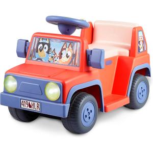 Bluey 6V Ride On Car for Toddlers - Interactive Electric Car for Kids with Sound Effects & Music, Riding Toy for Boys & Girls, Includes 6V Rechargeable Battery & Charger