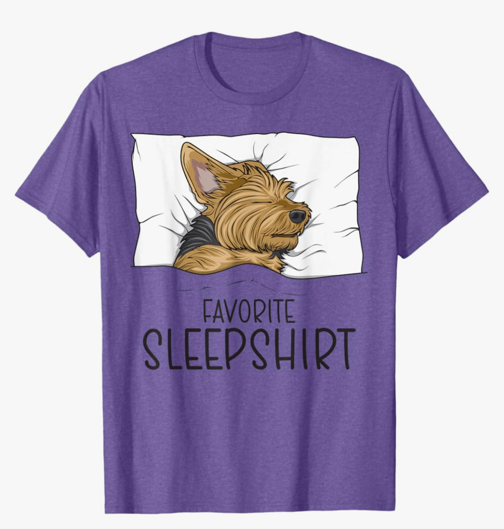 Favorite Sleepshirt, Napping Yorkshire Terrier Pajama T-Shirt XL