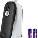 FEPPO Mini Bag Sealer, 2 in 1 Heat Sealer with Cutter, Portable Resealer Machine for Chip, Plastic Bags Food Storage Snacks (Batteries Included) (Black/White)