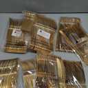 WDF 300 Pieces Gold Plastic Silverware Disposable - Heavy Duty Plastic Cutlery - Gold Silverware Sets Includes 100 Forks, 100 Spoons, 100 Knives for Baby Shower Wedding Spring