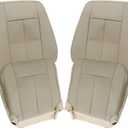 4PCS Driver & Passenger Bottom & Top Lean Back Perforated Leather Seat Covers Camel Tan#4C, 2C or 1C Compatible with Ford Expedition 2007 2008 2009 2010 2012 2013 2014