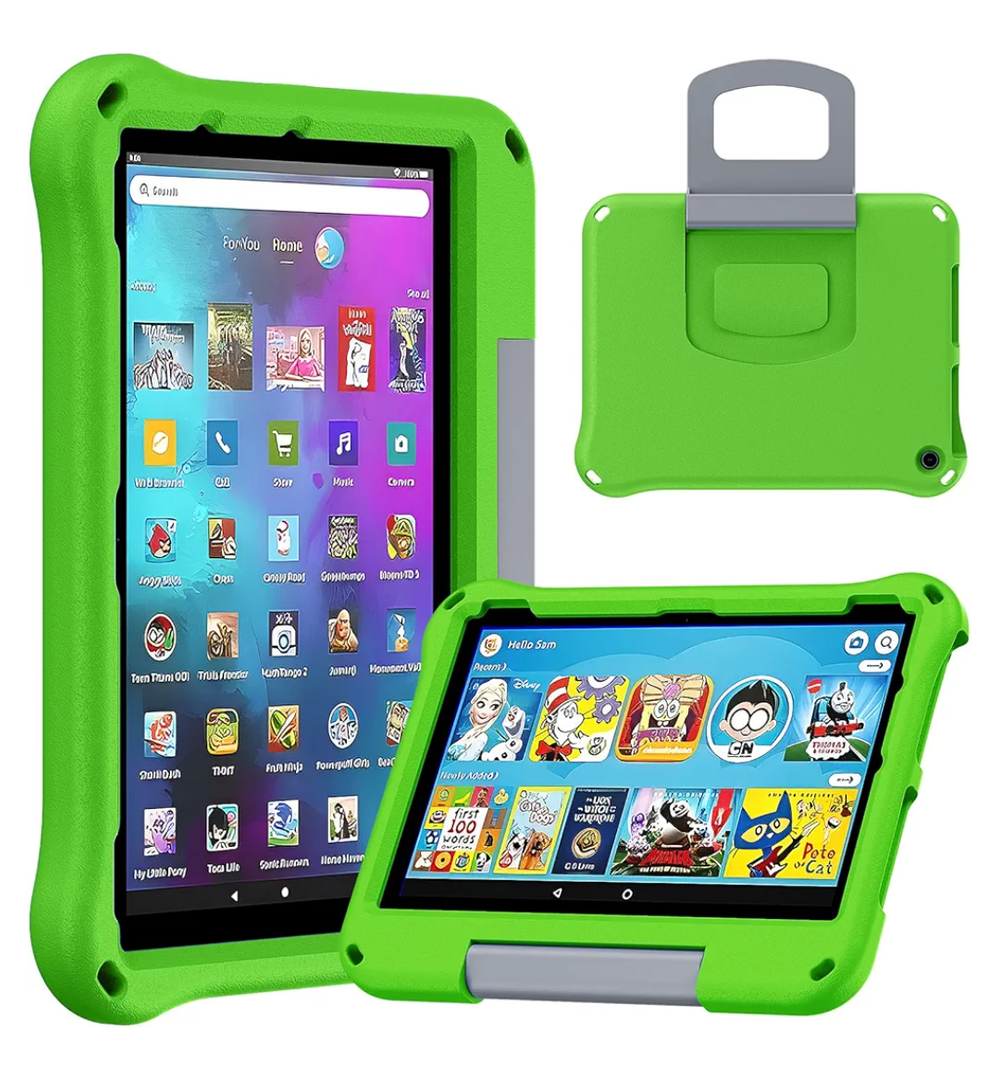 Tablet 10 Case and Cover for Kids, Compatible 2023/2021 Model Not for iPad/Samsung/Onn Tab, Ubearkk Anti Slip Shockproof Cover,Green
