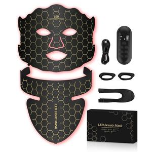 Yahi Red Light Therapy for Face, Led Face Mask Light Therapy, 7 Colors LED Face & Neck Mask Light Therapy At Home, Black
