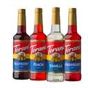Torani Flavored Drink Syrup Soda Shop Variety Pack, Raspberry, Peach, Vanilla & Strawberry, 25.4 fl oz, BB: 12/30/2024 (Set of 4)