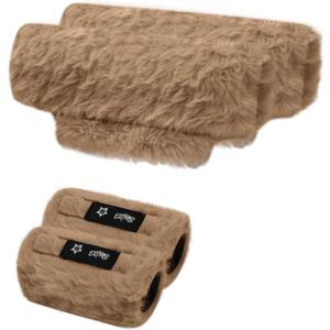 SPRING SEAON Universal Crutch Padding for Armpits and Hand Grips - Fluffy Underarm Cushions and Covers - Machine Washable (Khaki)