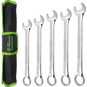 Der Erwachte Large Wrench Set with Rolling Pouch, Metric, 5-Piece, 23mm, 24mm, 26mm, 27mm, 30mm, 12 Point, Chrome Vanadium Steel
