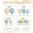 Dusty Blue Balloon Arch Kit,122Pcs Light Blue Sand White Metallic Gold Matte Balloons for Kids Boy Baby Shower Decorations Wedding Graduation Bridal Engagement Birthday Party Supplies