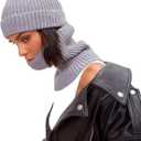 Winter Neck Warmer Scarf Neck Gaiter for Men Women, Windproof Neck Warmer Ski, Tube Circle Neck Scarves (Gray)