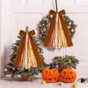 3 Pack Thanksgiving Assorted Ribbon Bow for Wreath Large Fall Clip-on Wreaths Ribbon Tree Topper Bow Decorative Wreath Sash Bundle for Front Door Thanksgiving Party Yard Porch Ornament Decor