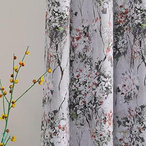 MYSKY HOME Blackout Curtains - 95 inch Length, 2 Panels, Room Darkening for Bedroom & Living Room, Thermal Insulated, Grommet, Farmhouse Style, Red & Black