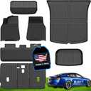 Tesla Model Y Floor Mats 2024 2023 2022 2021 2020, All Weather Floor Liners Full Set, Waterproof Non-Slip Interior Protection for Model Y 5 Seater, Front Rear Trunk Frunk Tesla Y Mats