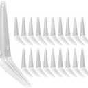 Shelf Brackets 6 Inch, 20 Pack White Metal Heavy Duty L Adjustable Floating Shelves Bracket, 6 x 5 Inch Farmhouse Decorative Shelf Angle Bracket for Wall with Screws