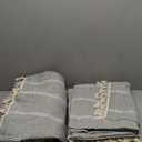 Sage Green Boho Blackout Curtains 2 Panels 84 Inch for Living Room Bedroom, Linen Texture Farmhouse Curtains with Tassels and White Cotton Embroidery Vintage Rustic Country Western