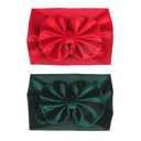 YanJie Baby Girl Bows Christmas Velvet Baby Headbands Big Baby Bows Wide Head Wrap Hair Accessories for Toddlers Newborn Infants Kids(Red-Green)