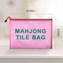 10 x 2Pack Mahjong Tile Bag, Case for American Mah jong Set, Mahjong Gifts Accessories, Card Holder Bouch, Pink (Case Only)