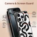 for iPhone Case - [6.6 ft Military-Grade Drop Protection] [Anti-Peel Technology] Clear Black TPU Bumper Case with Cute Design (Black Snake, iPhone 16 Pro)