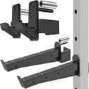 Kipika J-Hooks and Safety Spotter Arms for Power Racks with 5/8" or 1" Hole - Heavy Duty Barbell Holders and Catches with Rubber Pads - Power Rack Attachments for Squat, Bench Press and More