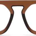 FEISEDY Fashion Blue Light Blocking Glasses for Woman Men Trendy Vintage Square Frame Stylish Fake Eyeglasses B0285 (Brown)