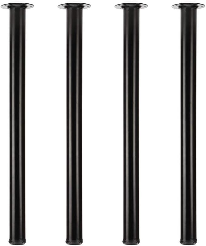 QLLY 29.5 inch / 75cm Adjustable Metal Desk Legs, Heavy Duty Furniture Table Legs with 1" Leveling Adjustment for DIY Office Desk, Workbench, Dining Table, Set of 4 (Black)