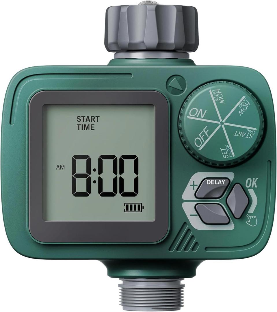 Sprinkler Timer: Programmable Hose Timer with Rain Delay/Manual/Automatic Watering System, Water Timers for Garden Hose, Digital Drip Irrigation for Yard Lawn Outdoor1 Outlet