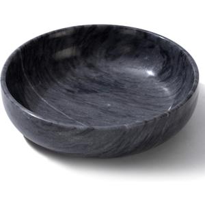 5.91'' Large Decorative Marble Bowl for Home Decor, Key, Incense Burner, Smudge, Coffee Tables Centerpiece, Soap Serving (Black)