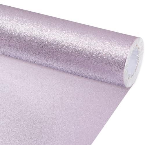 gisgfim Glitter Bulletin Board Roll Sparkle Bulletin Board Background Glitter Poster Paper Gift Wrapping DIY Art Crafts Non Fading Wallpaper for Home Office Classroom Decoration 16"x20ft, Light Purple