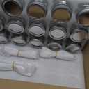 PUSKMAY Mason Jars 8ozSmall Mason Jars Canning Jars with Airtight Metal Covers for Jam, Honey, Spices,Candle Wedding Favors, Food Storage & DIY Crafts (30 pack) (Silver)