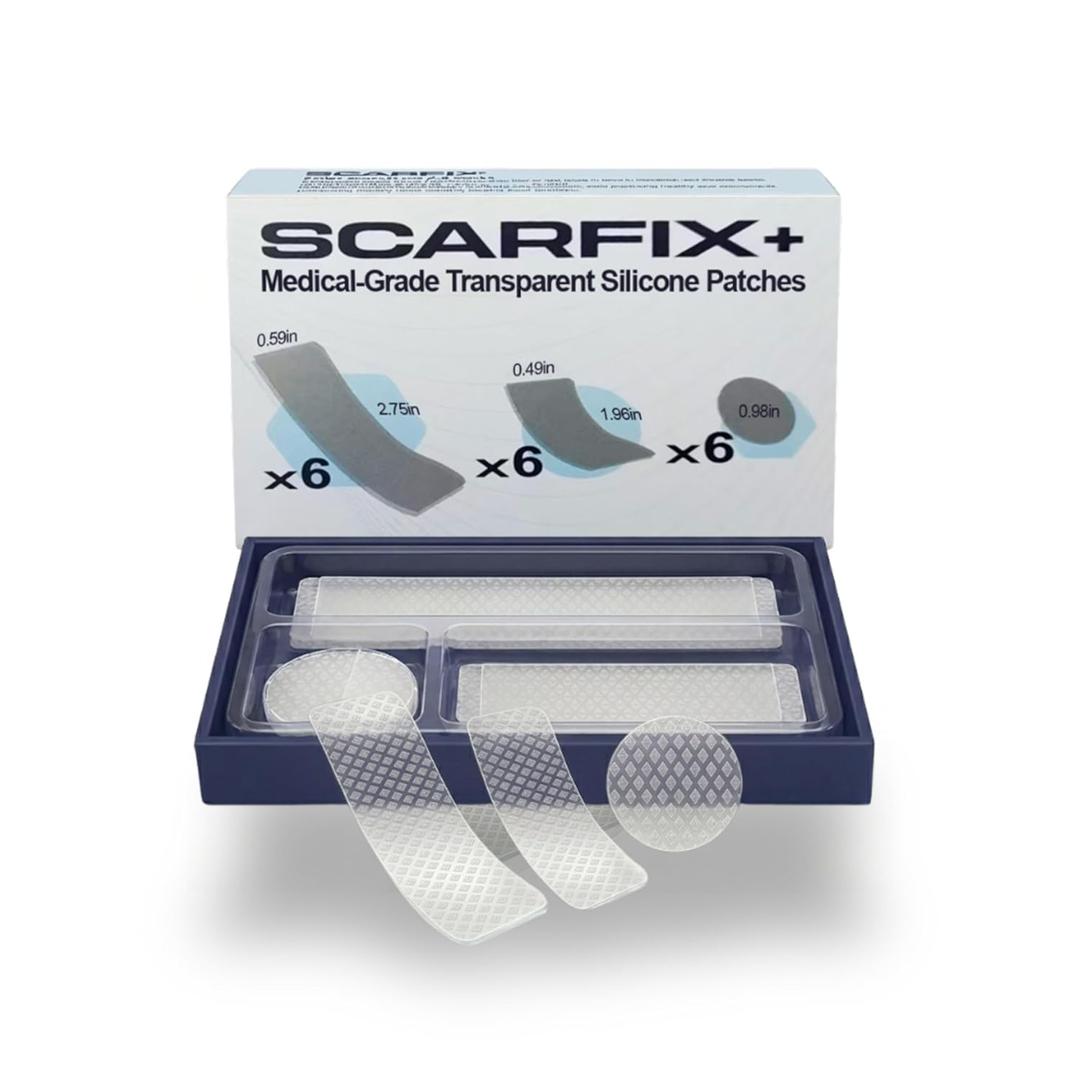 Silicone Scar Patches | Medical-Grade & Hypoallergenic Scar Care for Surgery, C Section Recovery, Keloids, Burns & Stretch Marks | 18 Pre-Cut Flexible Acne Scar Strips