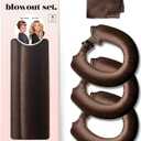 Classic Heatless Curls Overnight Rods No Heat Hair Curlers Curling Iron Jumbo Flexi Rods Large Foam Hair Rollers for Long Short Hair to Sleep in with Satin Scarf Styling Tools Brown