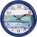 Large Outdoor Clock Waterproof with Thermometer Vintage Rustic Coastal Clock for Pool Garden Patio (16 Inch)