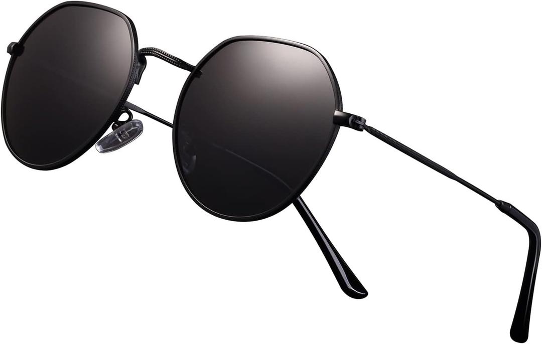 Polarized Polygon Round Sunglasses Classic Half Hexagon Circle Vintage Sun Glasses For Women Men Retro Shades NP1008