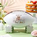 Soulchen Wedding Groomsmen Proposal Football Gifts for Wedding Garter Toss 12 Inch Engraved Footballs with 1 Pump 1 Needles Net Bag for Game Reception Favor