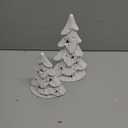 Ceramic White Christmas Trees with Lights, 2Pcs Light Up Tabletop Porcelain Christmas Tree, Glossy Hollow-Carved Small Xmas Tree Figurines for Modern Home Decoration, DIY Winter Village