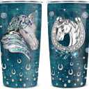 Wassmin Horse Tumbler Horse Gifts For Women Girl Horses Cup 20oz Jewelry Drawings Stainless Steel Insulated Coffee Travel Mug Cup Tumblers Equestrian Gifts For Birthday Christmas