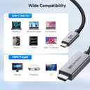 Cable Matters 48Gbps Unidirectional USB C to HDMI 2.1 Cable - 6ft, Support 4K 240Hz and 8K 60Hz HDR - Thunderbolt 3, Thunderbolt 4, USB4 Compatible with iPhone 16/15, Max 4K@60Hz on Any MacBook